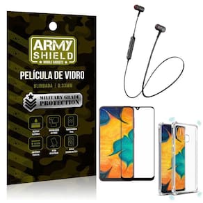 Fone Bluetooth Hs615 Samsung A20+Capa Anti Shock+Película 3D