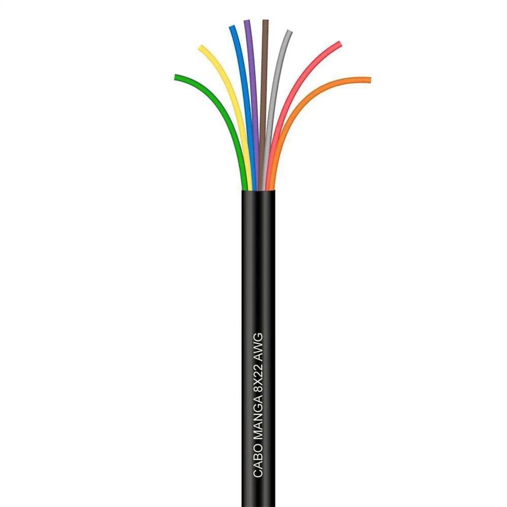 Cabo Manga 8X22 Awg - Sem Blindagem Preto - 4 Metros