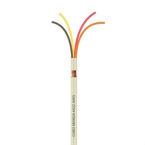 Cabo Manga 4X22 Awg - Com Blindagem Bege - 3 Metros