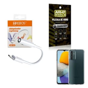 Capinha Samsung M23 + Adaptador P2 Para Tipo C + Película 3D