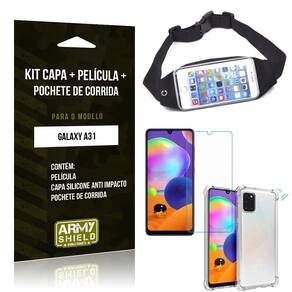Pochete Galaxy A31+Capa Anti Shock+Película Vidro Blindada