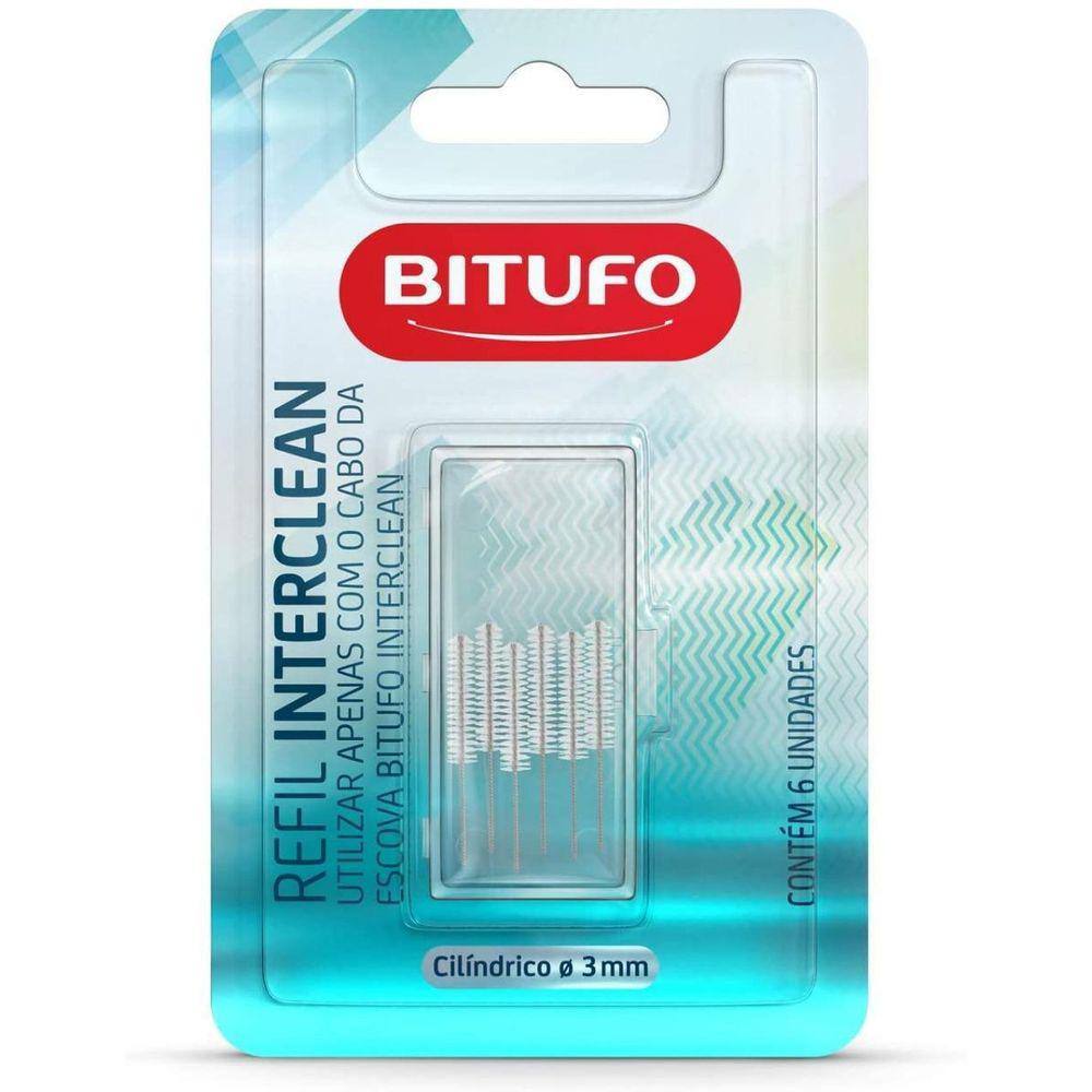 Refil Para Escova De Dente Bitufo Interclean Cilíndrico 3 Mi