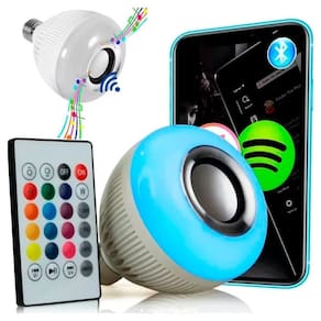 Lâmpada Musical Caixa Som 12W Bt Luz Led Rgb Com Controle