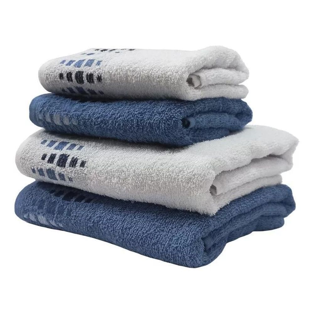 Jogo Banho Amaya C/5 Peças Cor: Branco/Azul Lufamar