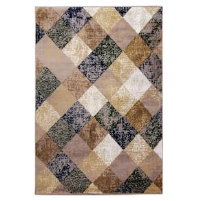 Tapete Sala Geo Azul Maragogi 300X400 Lavavel Anti Acaro 3X4
