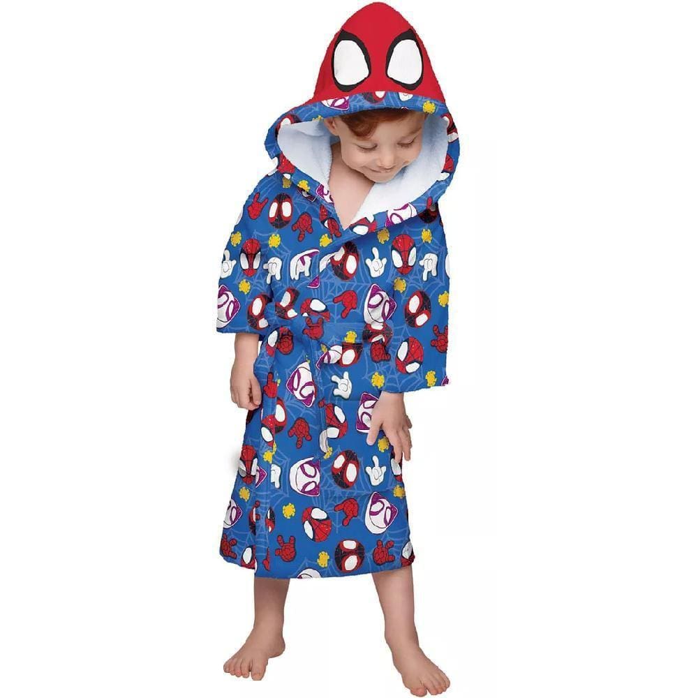 Roupão Aveludado Infantil Com Capuz Spidey