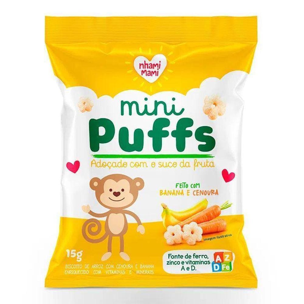Mini Puffs Snack P/Crianças Banana E Cenoura 15G-Nhamimami