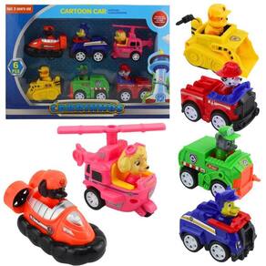 Kit 6 Carrinhos Patrulha Canina com Fricção e Pneus