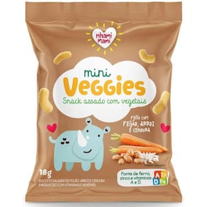 Mini Veggies Snack Feijão Arroz E Cenoura 6X18G - Nhamimami
