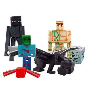 Cartela Minecraft Dragão 5 Bonecos + 1 Bloco Zombie