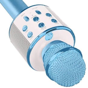 Microfone Bluetooth Wster Ws-858 Alto-Falante Karaokê - Azul