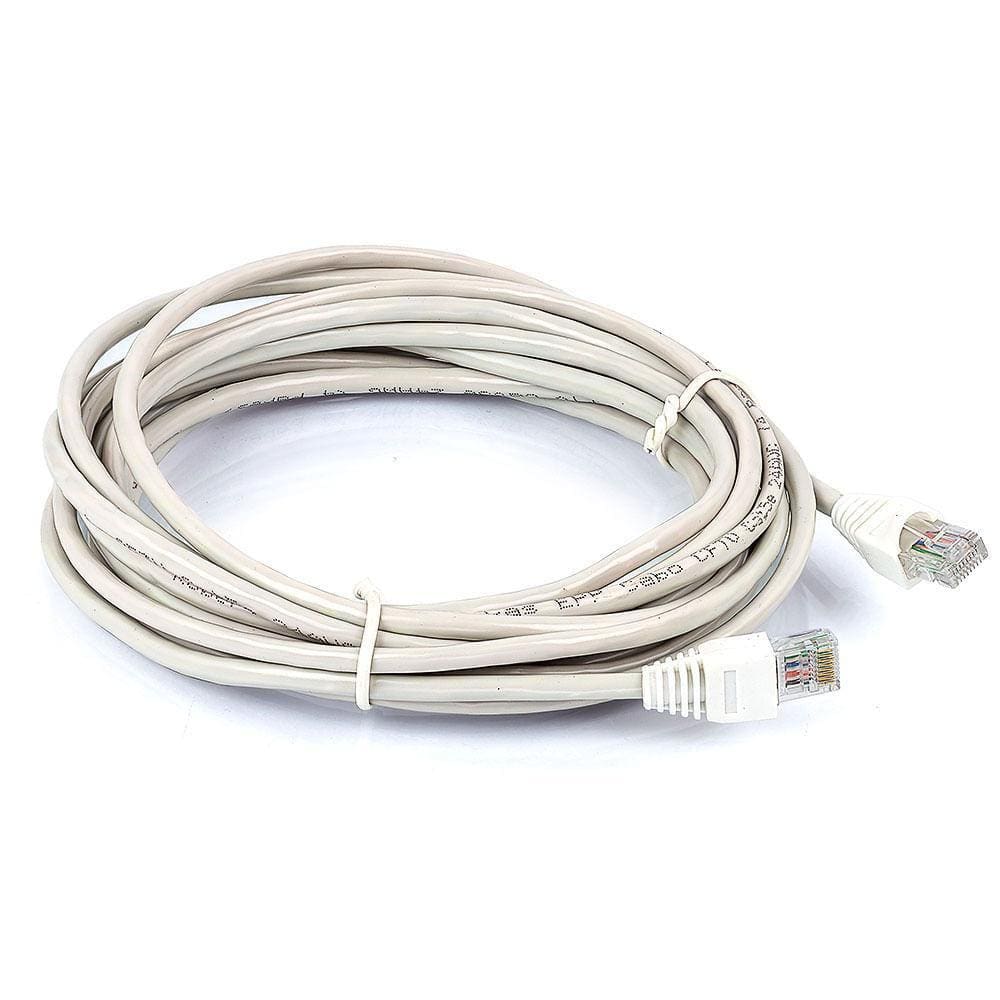 Cabo De Rede Blindado Cat5E Montado Branco - 10 Metros