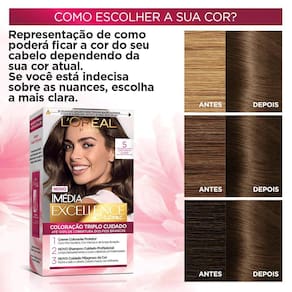 Tintura Permanente Imédia Excellence Creme 5 Castanho Claro