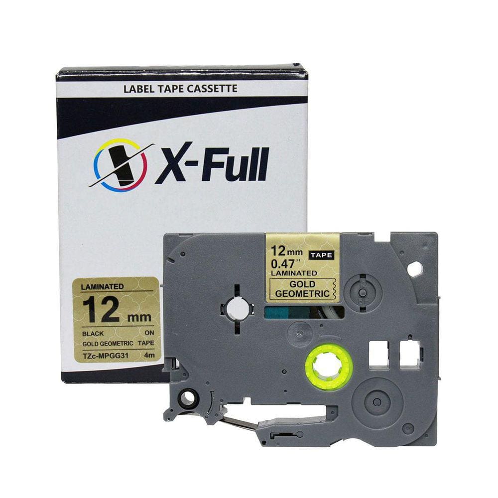 Fita Rotuladora Compatível Tze-Mpgg31 Ouro Geométrico Xfull