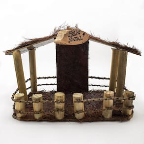 Casa Rústica Presépio Madeira 30 Cm