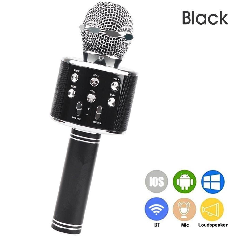 Microfone Ws-858 Karaokê Sem Fio Portátil, Player Karaokê