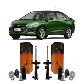 2 Amortecedor + Kit Coxim Dianteiro Onix Plus 2019 Até 2023