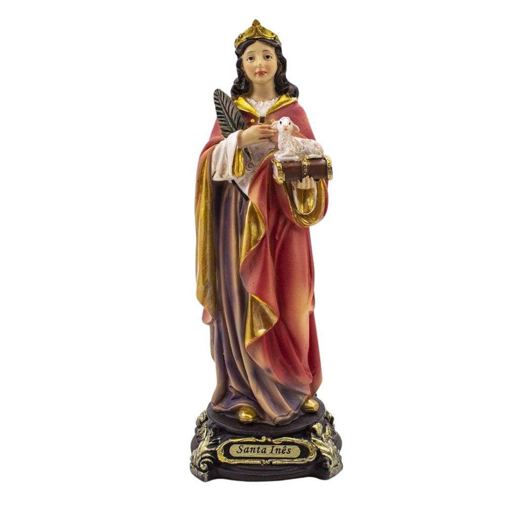 Imagem Santa Inês Importada Resina 19 Cm