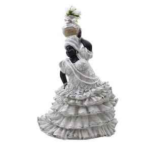 Imagem Baiana Lavagem Do Bonfim Luxo Cor Oxalá Resina 30 Cm