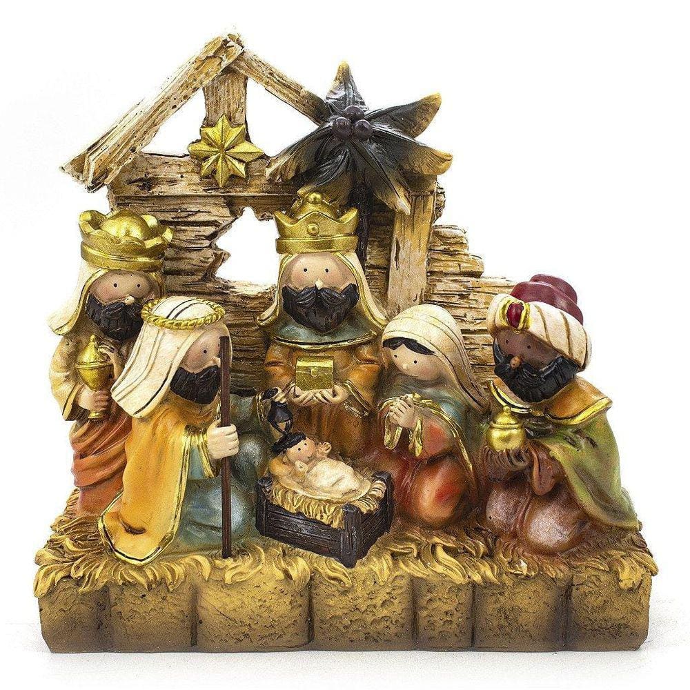 Presépio Importado Resina 18 cm - Nascimento de Jesus