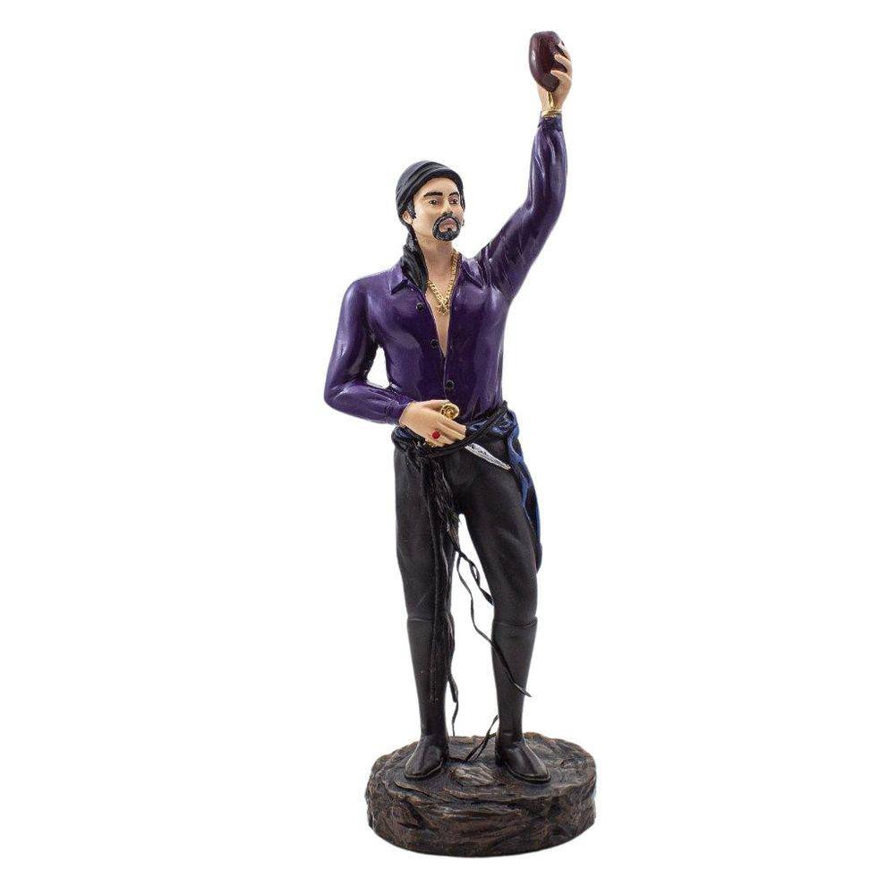 Imagem Cigano Luxo Roxo Resina 32 Cm