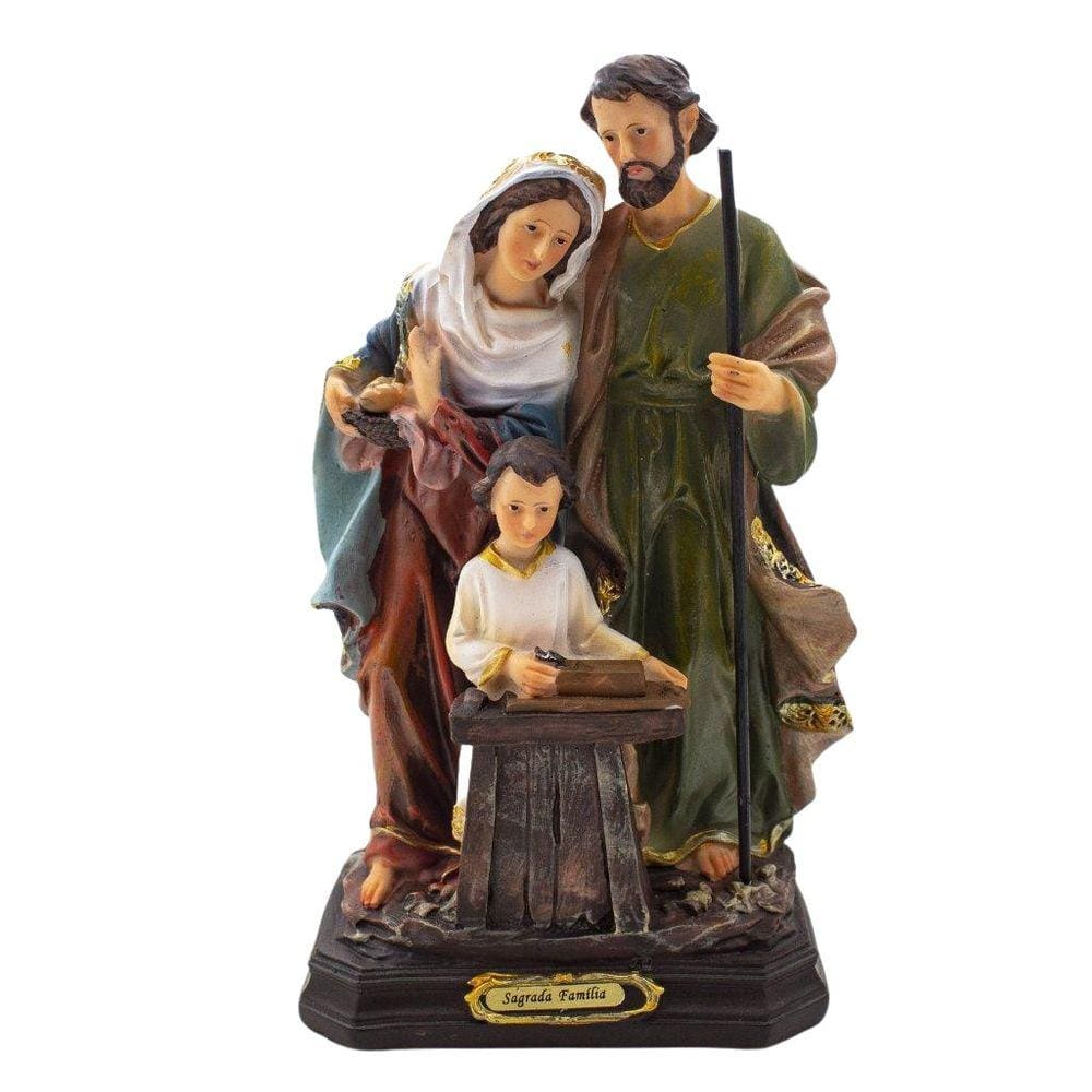Imagem Sagrada Família Importada Resina 21 Cm