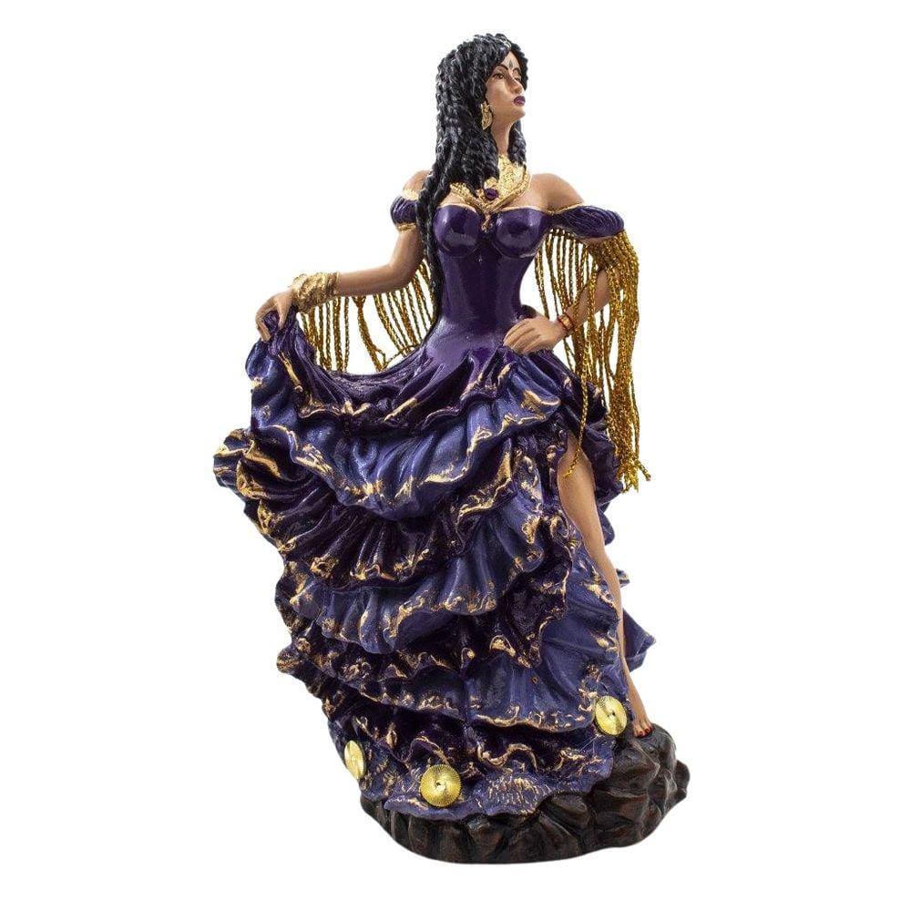 Imagem Cigana Luxo Roxo Resina 25 Cm