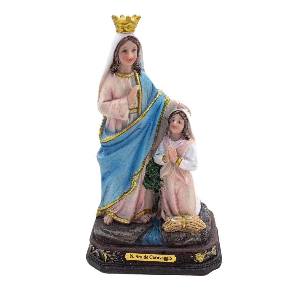 Imagem Nossa Senhora Do Caravaggio Importada Resina 13 Cm