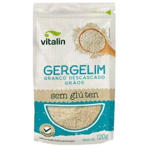 Kit 2X: Gergelim Branco Descascado Sem Glúten Vitalin 120G