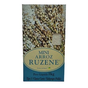 Kit 6X Mini Arroz Polido Curto Ruzene 1Kg