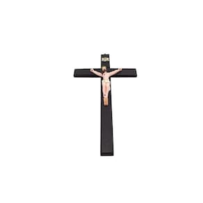 Crucifixo De Parede Madeira Marrom E Resina 33 Cm