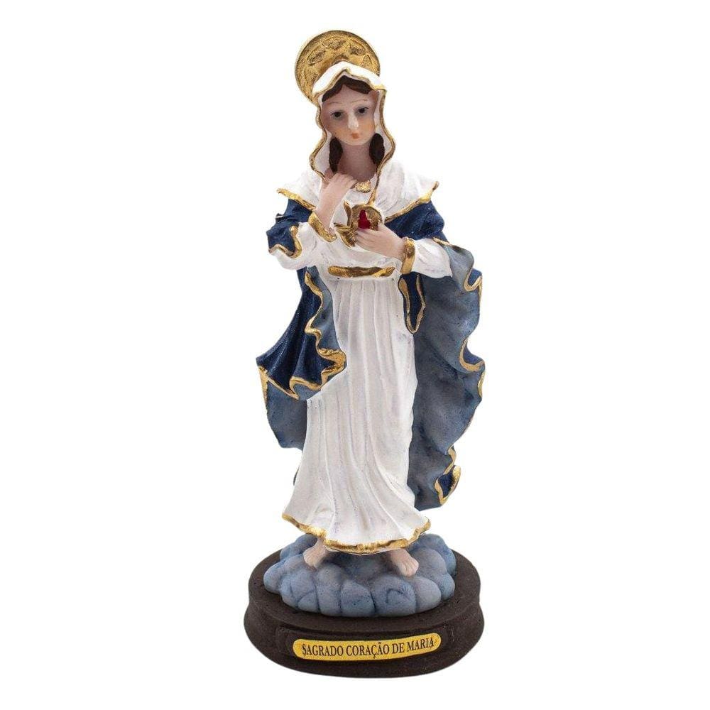Imagem Imaculado Coração De Maria Resina 15 Cm