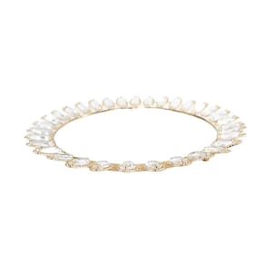 Bandeja Cristal Redonda Versalles Dourada Metal 33 Cm