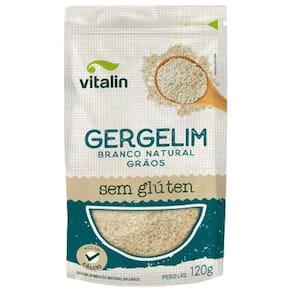 Gergelim Branco Natural Sem Glúten Vitalin 120G
