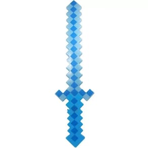 Brinquedo Espada Pixel Minecraft 58Cm Som E Luz - Azul Nº10