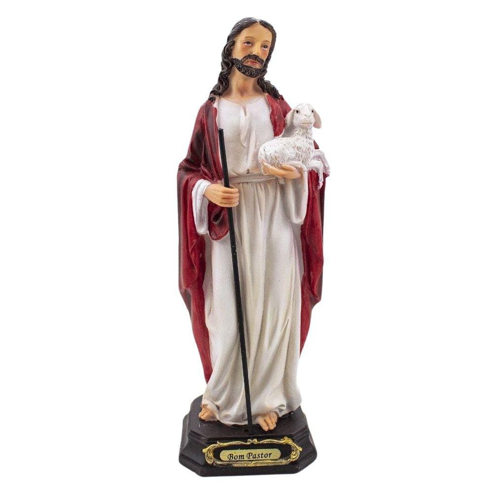 Imagem Jesus Bom Pastor Importada Resina 22 Cm