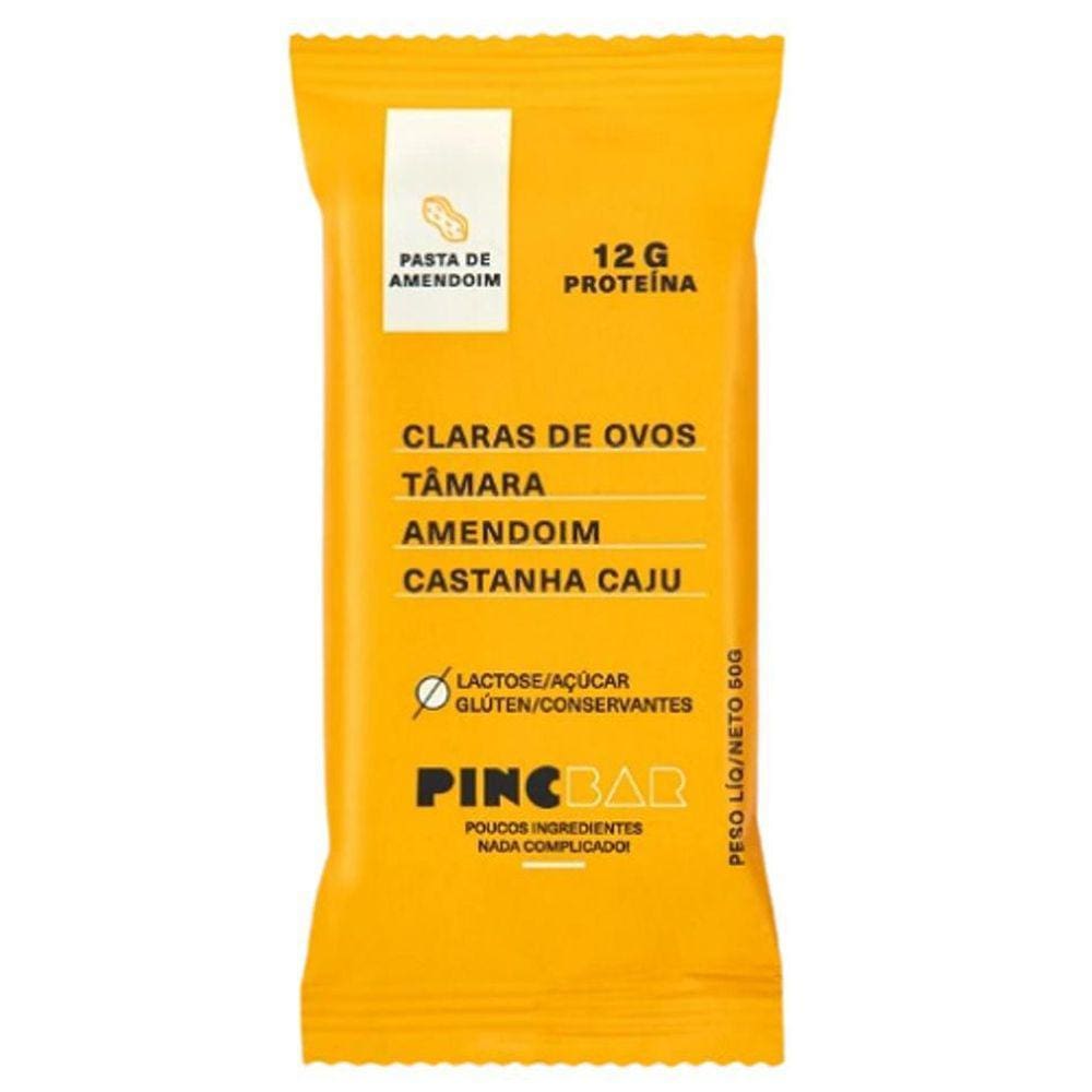 Barra De Proteína Pasta De Amendoim Sem Açúcar Pincbar 50G