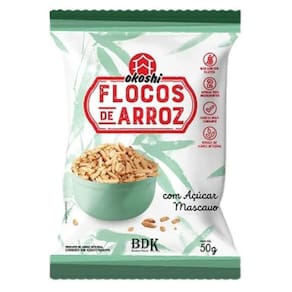 Kit 2X: Flocos De Arroz Integral Açúcar Mascavo Okoshi 50G