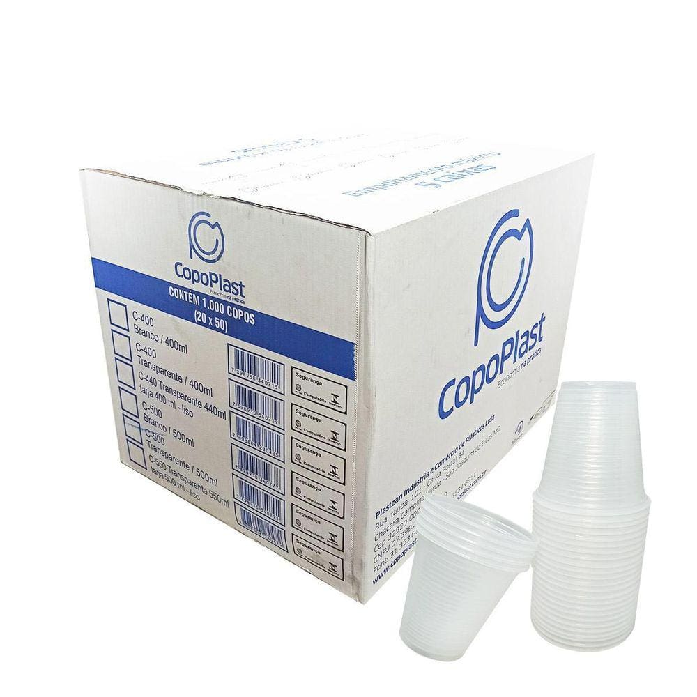 Kit Ml Copo 300Ml Branco Ps Descartável 10 Pct C/100