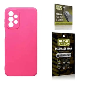 Capinha Silicone com Interior Aveludado + Película de Câmera