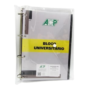 Fichário Argolado A4 Universitário Joy 96Fls Cristal Acp