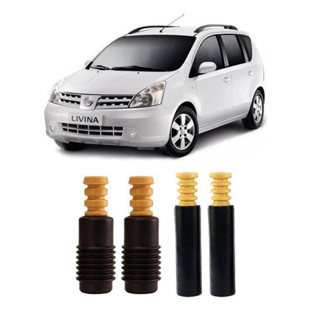 Par 4 Kit Batente Coifa Dianteiro Traseiro Nissan Livina