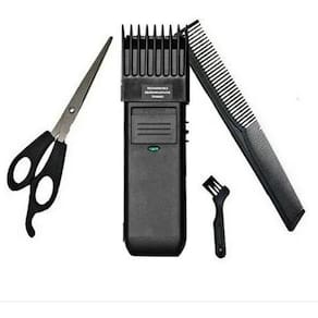 Máquina Cortar Cabelo Acabamento Pezinho Barbear + Tesoura +