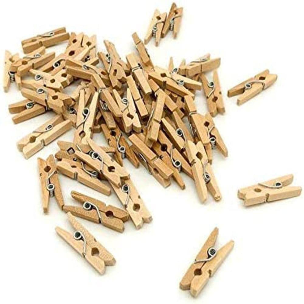Mini Prendedor Pregador Madeira Organizador 2,5Cm Clip 24 Pç