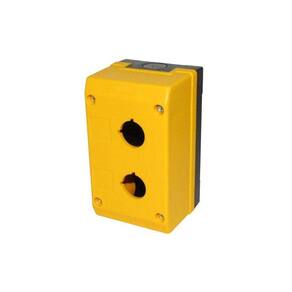 Caixas Plásticas p/ Botões 22mm IP65 Amarelo-Preto 13x11x7cm