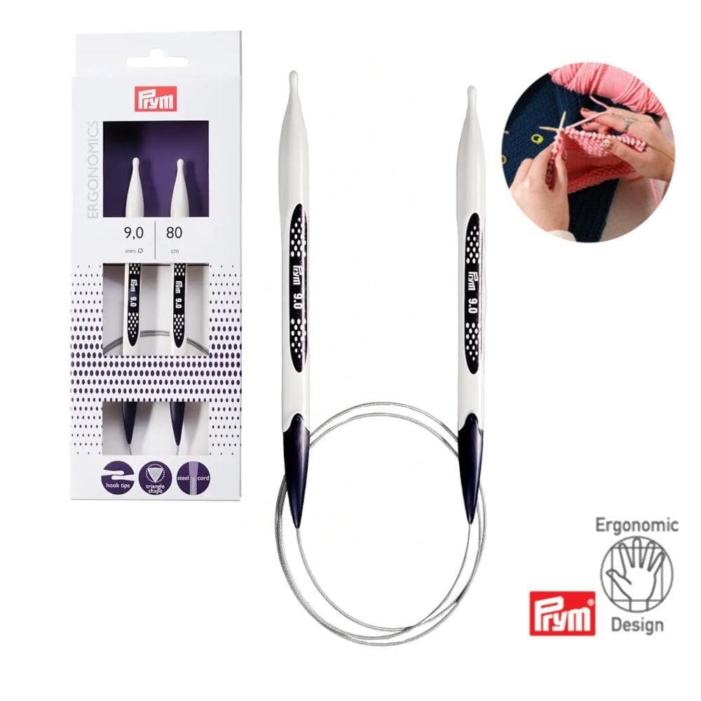 Agulha Circular Para Tricô Prym Ergonomics 80Cm 9.0Mm