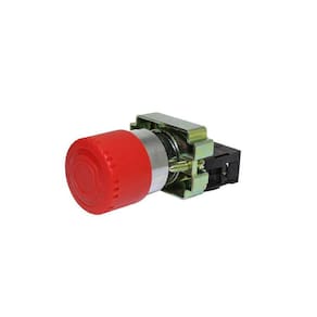 Botão Metálico Cogumelo 30Mm 1Nf Vermelho M20By - Metaltex