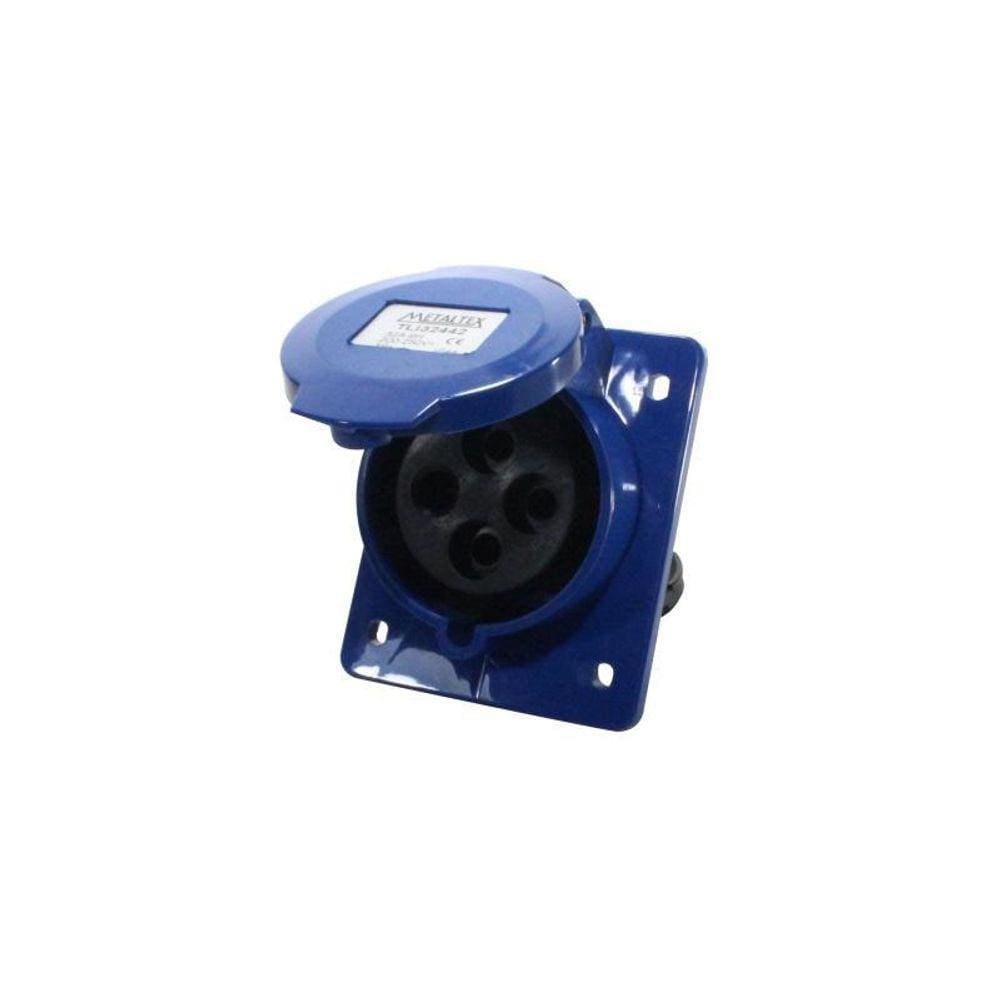 Tomada De Embutir Inclinada 32A 220-250V 3P+E - Metaltex