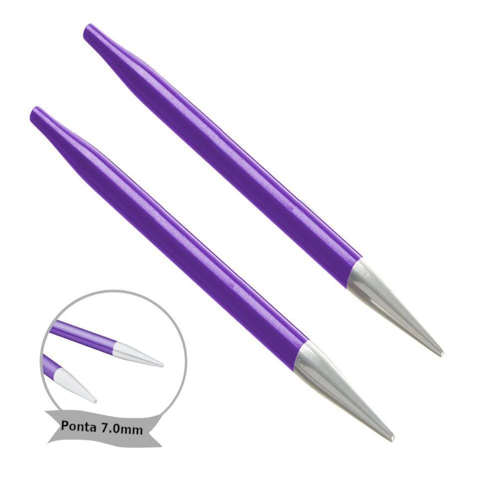 Par De Agulhas Tricô Intercambiáveis Knitpro Zing 7.0Mm