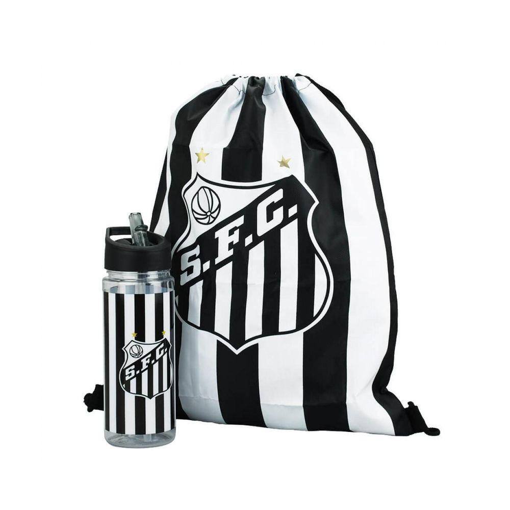Garrafa Plástico 450Ml Com Mochila Tipo Saco - Santos